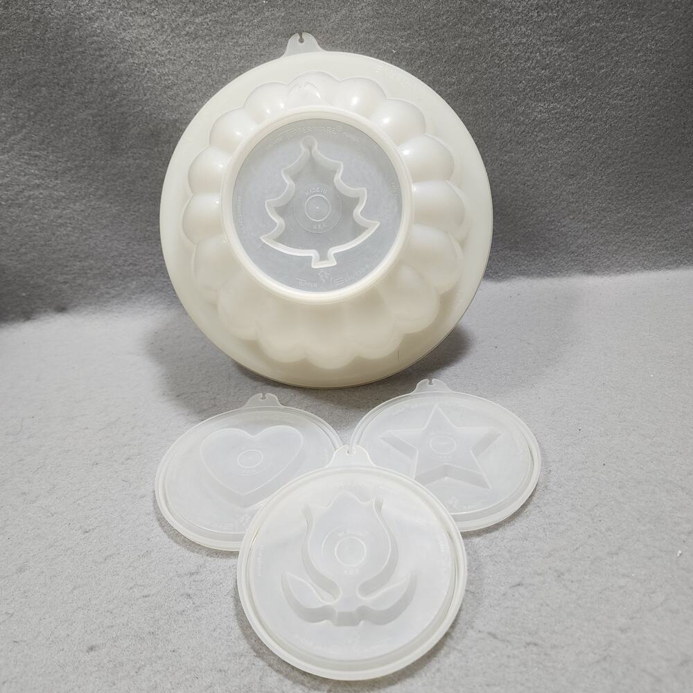 Jel N Serve Gelatin Dessert Mold #616 Decorative Inserts Tupperware 1960s -1970s